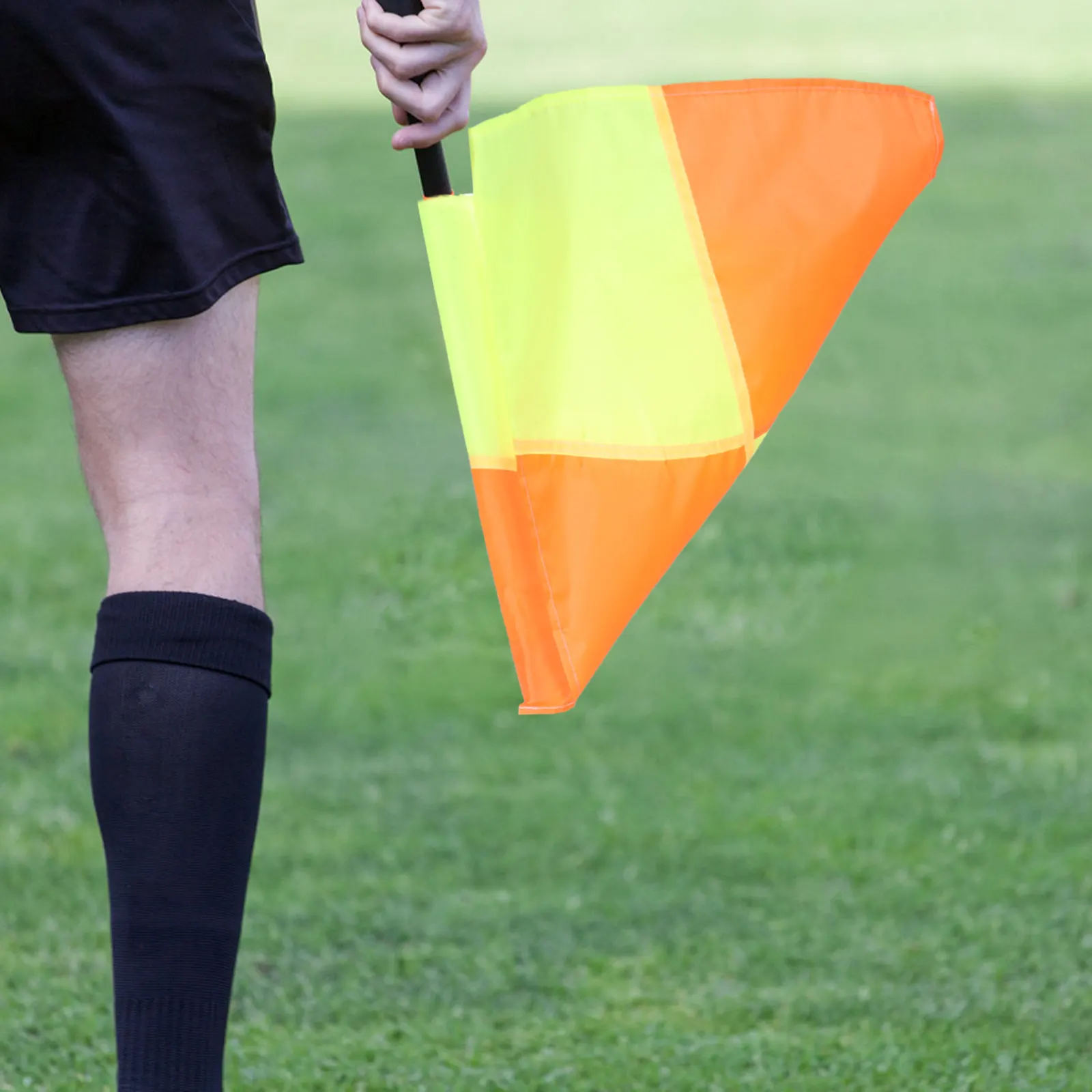 4Pcs Soccer Corner Flags Referee Replacement Kit High Visibility Orange Yellow 18.7x14.6 Football Penalty Flags Official Match view 5