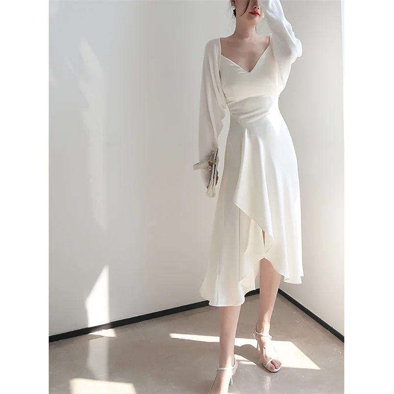 Sukienka damska długa, satynowa, bez rękawów, asymetryczna, w kształcie litery A, na ramiączkach, wysokiej jakości, w jednolitym kolorze, idealna na imprezę, vestidos robe femme.