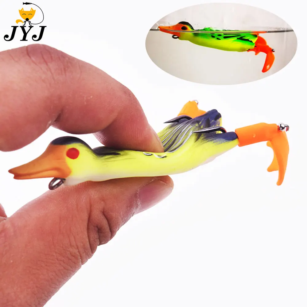 

1Pc 9.5cm 11.2g Propeller flipper duck Fishing Lure Ducking Fishing Frog Lure Artificial Bait Duckling 3D Eyes Day Baits Bass