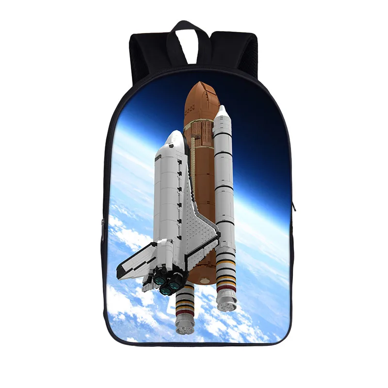 

Luxury Spaceship Astronaut Planet Galaxy Space Shuttle Notebook Backpacks School Bags 3D Print Oxford Waterproof Backpacks