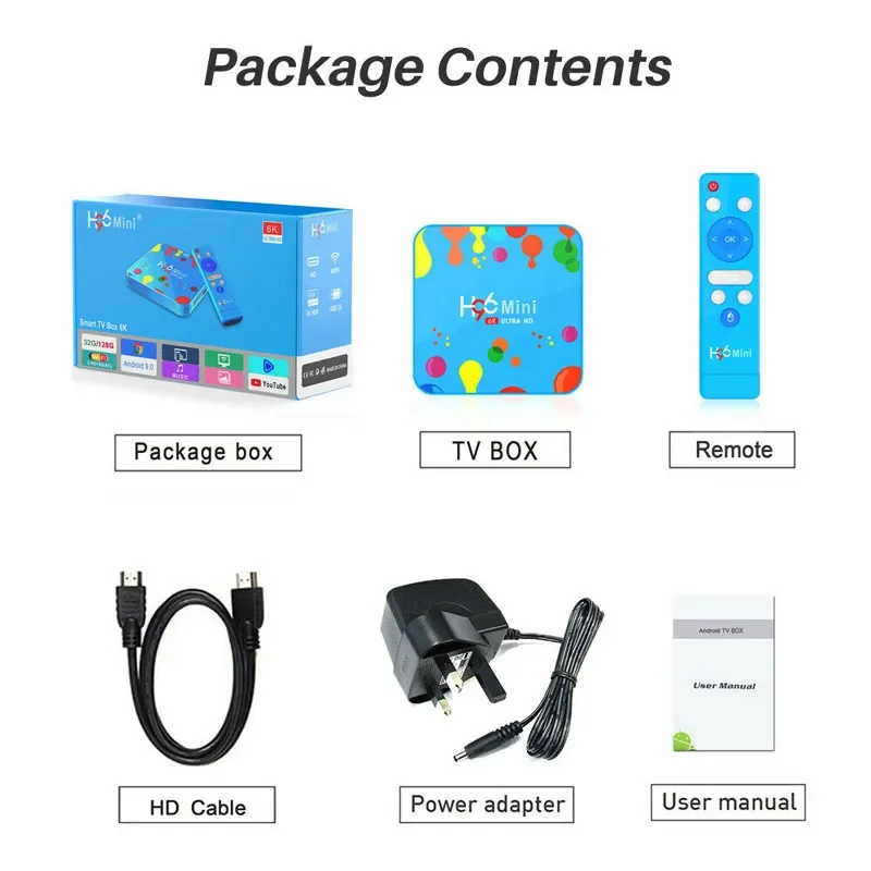 H96mini H6 Android 9.0 Smart TV Box، H96 mini Android TV BOX 4G RAM 32G/128G ROM رباعي النواة 6K HDR Set Top Box Drop Ship