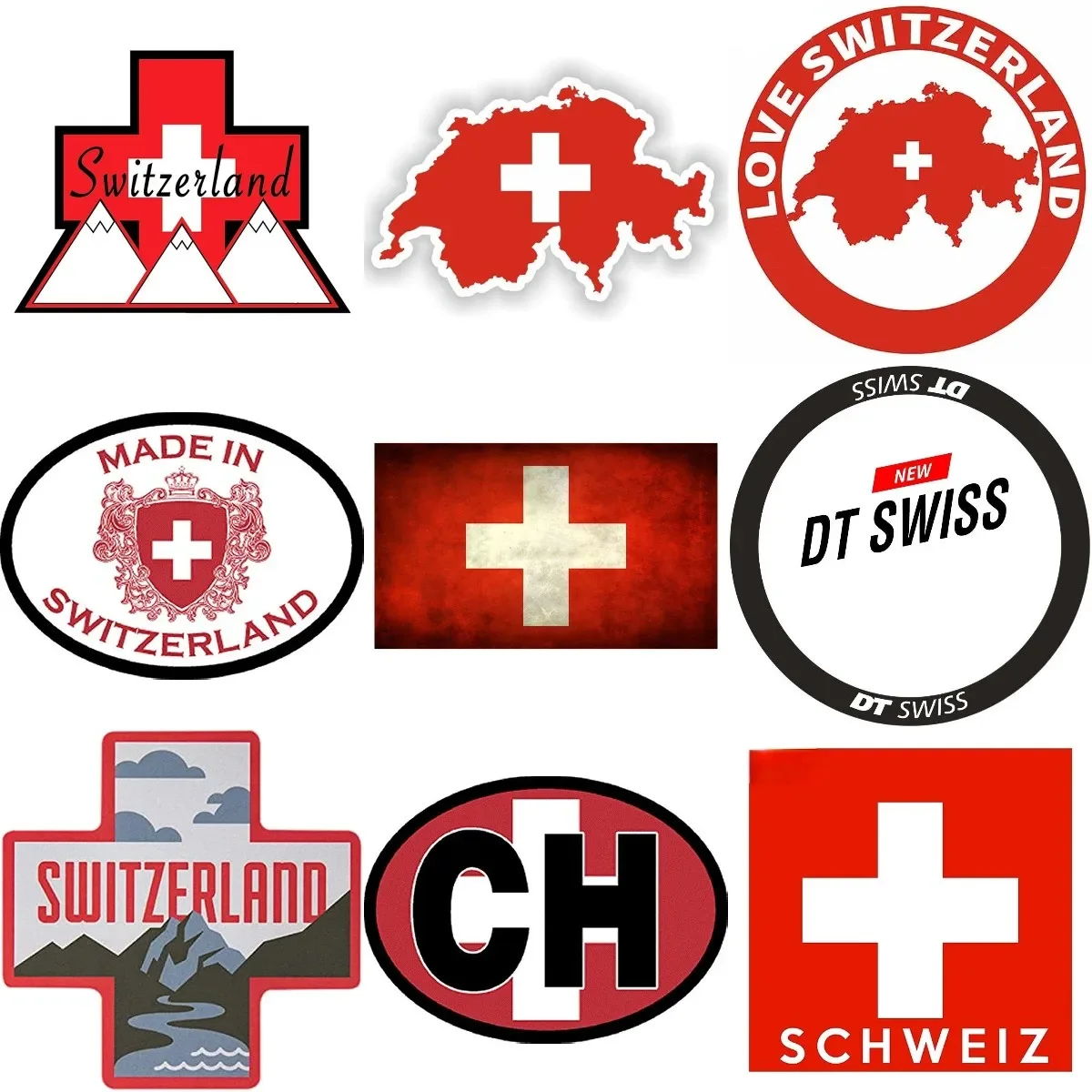 

CH Switzerland Flag Map Badge Sticker for Decorate Laptop Car Window Bumper Helmet Motorcycle Off-road Table Decal Accessories