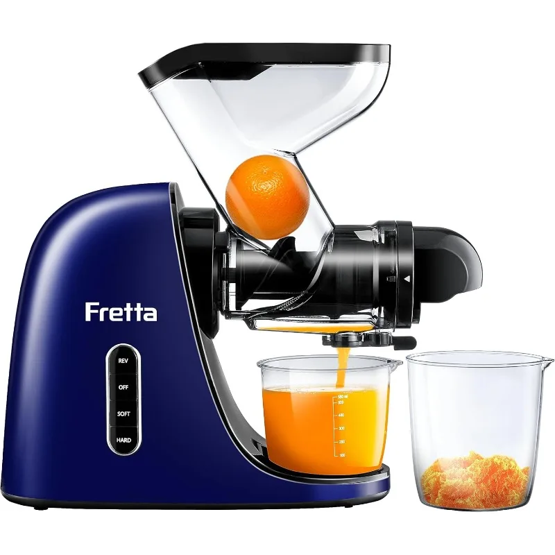 Slow Juicer Machines, Fretta Cold Press Juicers, Masticating Juicer Machine,Juice Extractor with 2-Speed Modes