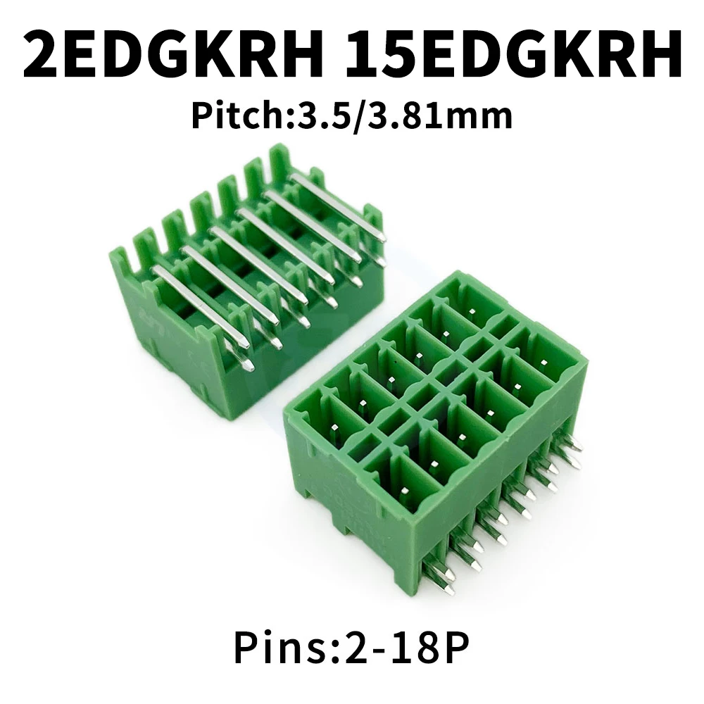 

(10 pcs) KF 2EDGKRH 3.5MM 3.81MM Double Row Curved Pin Socket 15EDGKRH 3.5/3.81 Plug-in Terminal Block 2-18Pin