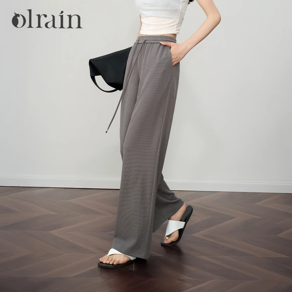

OLrain Women Skinny Versatile Casual Pants Autumn 2026 New Fashion Commute Pant Solid Loose Trend Straight Trousers O57XK98606