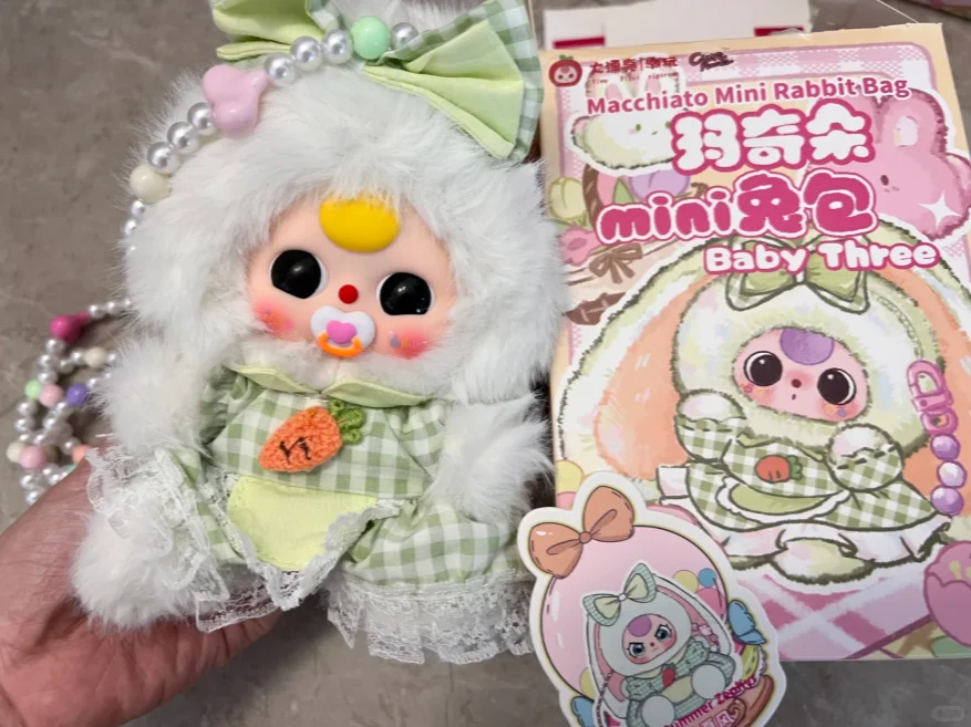 Echte Baby Drie Macchiato Mini Konijn Tas Serie Blind Box Schattige Pop Tas Collectie Desktop Ornament Mode Trend Cadeau