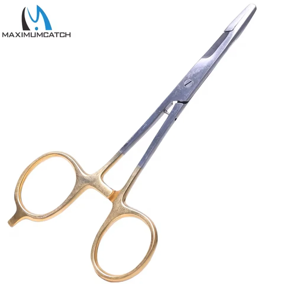 MAXIMUMCATCH Gebogene Hemostats Fliegenfischen Zange Edelstahl Haken Saubere Schneidklingen Angelwerkzeug Zubehör – Detail 18
