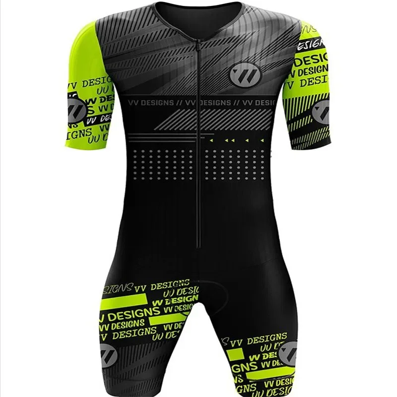 Vv Ontwerpen Mannen Sport Triathlon Kit Fietsen Schaatspak Air Een Stuk Bodysuit Chrono Speedsuit Bike Tri Pak Fiets Slijtage Vv