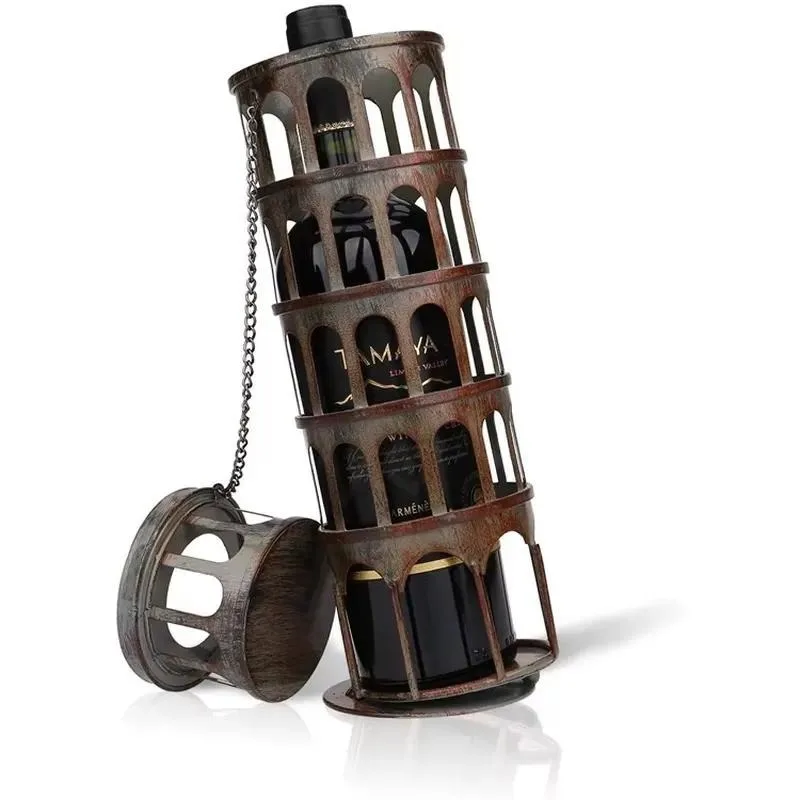 Gold Luxury Vertical Metal Wine Rack Countertop Stackable Glass Bottle Storage Holder Wooden Display Shelf Home Bar