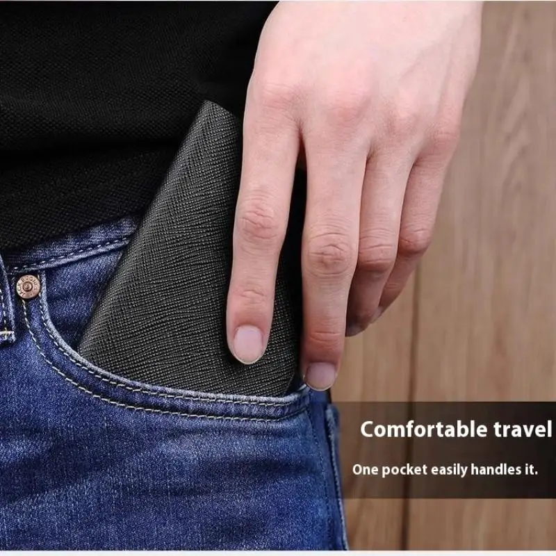 Портативный мужской кошелек с блокировкой RFID, тонкий металлический зажим для денег, держатель для карт, минималистичный передний карманный кошелек для студентов, удостоверений личности