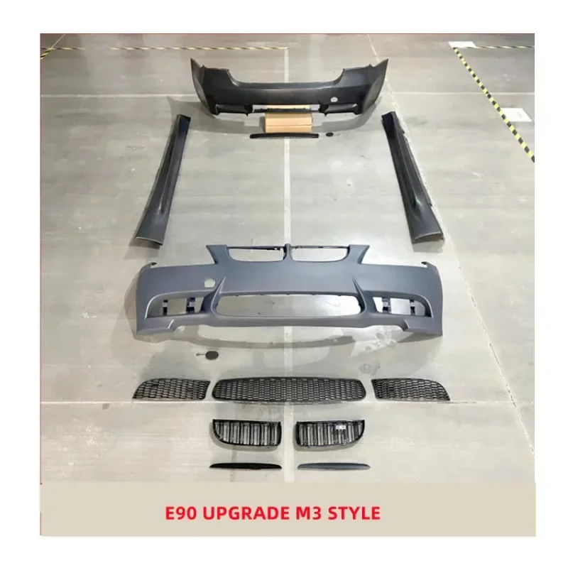 Hot sale car bumper For  3 Series E90 Modified M3 style bumper with grill and side skirt Body kit 2005-2008 - Image 2