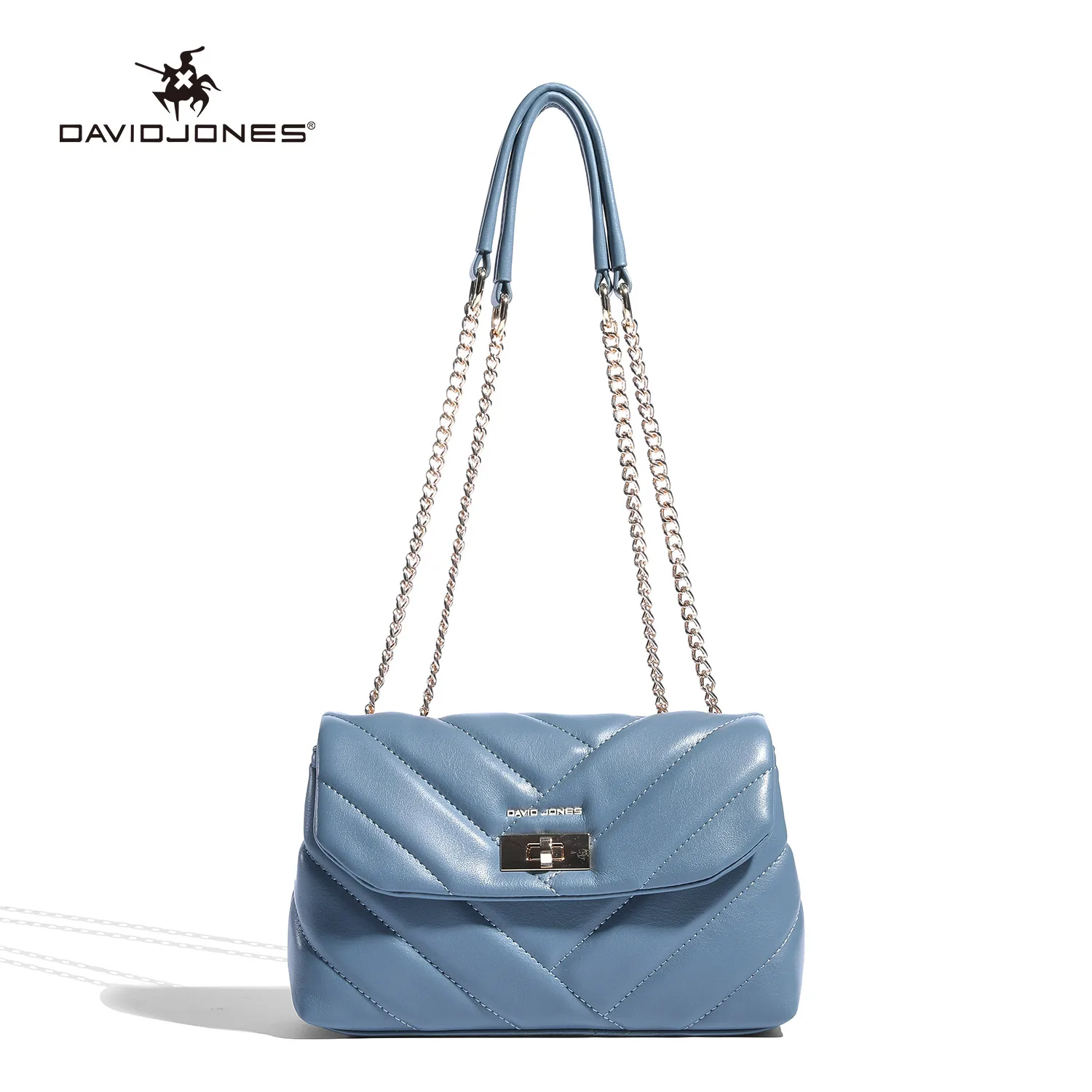 Bolso de hombro de David Jones para mujer, bandolera de cuero PU, exquisito, a la moda, para trabajo y negocios, novedad de 2024