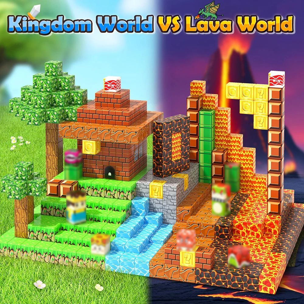 كتل مغناطيسية ألعاب بناء مجموعة مغناطيس للأطفال الصغار ألعاب حسية للأولاد والبنات لعبة مكعبات مغناطيسية