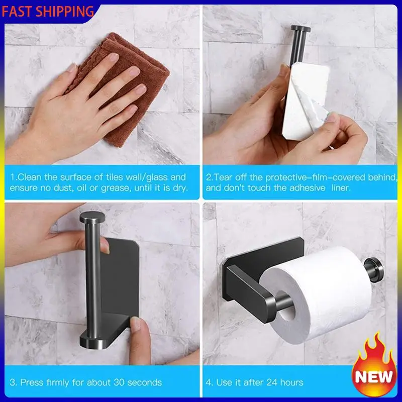 

Hot Trend-5X Держатель для туалетной бумаги Самоклеящийся клейкий держатель для туалетной бумаги для кухни и туалета без сверления - черный
