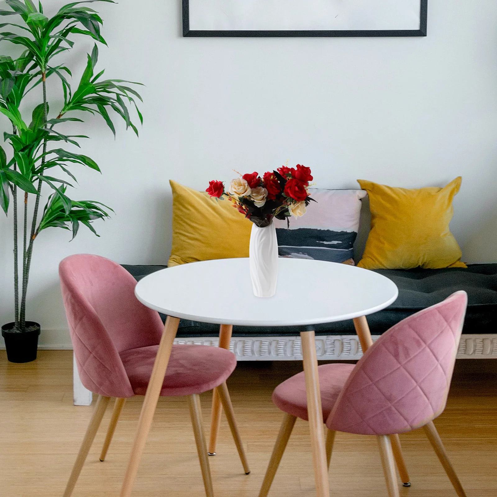 

4pcs Geometric Unbreakable Plastic Arrangement Vase For Home Office Desktop Decorative Flower Container Dried Flower Vase