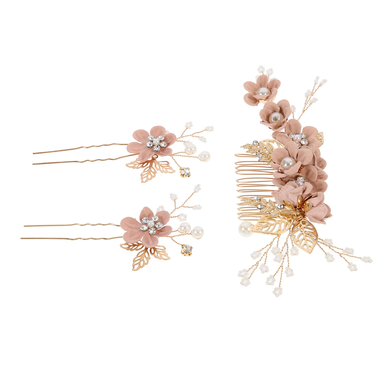 

3pcs Flower Shape Hair Stick Alloy Bridal Hairpins For Wedding Party Women Fashion Hair Fork Accessory