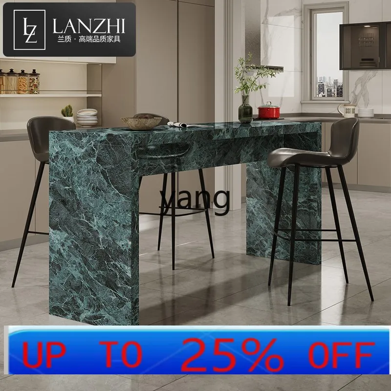 

Lmm rock slab bar table household high-end kitchen living room wall partition integrated long table