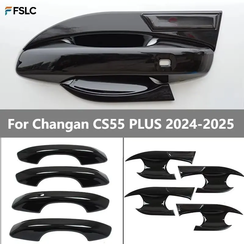

For Changan CS55 PLUS 2024-2025 Car Door Handle Bowl Decor Sticker Anti-Scratch Protective Cover Exterior Trim Accessories