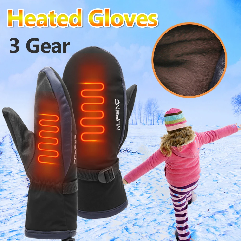 Electric Heating Gloves Men Women USB Charging Electric Heated Gloves Winter Skiing Snowboarding Can Touch Screen Snow Gloves