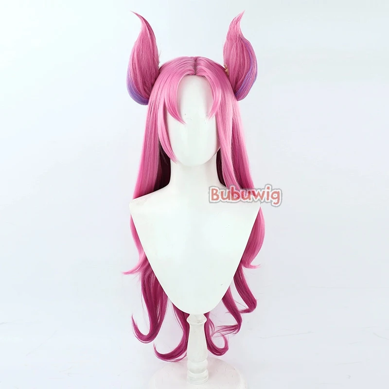 Bubuwig Synthetic Hair Ahri Cosplay Wigs Game LOL Star Guardians Ahri 90cm Long Straight Pink Gradient Cos Wig Heat Resistant