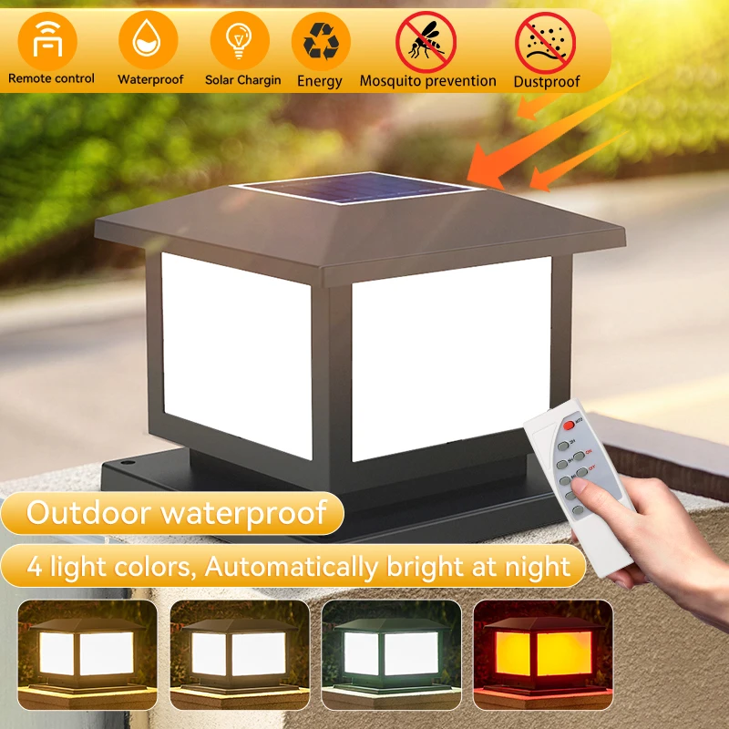 Solar Lamp Outdoor Pillar LED Light Waterproof Landscape Decor Retro Home Garden Parking and Corridor Led Solar Lights Sunlight