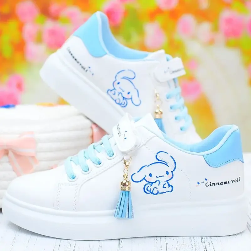 Sanrio Hello Kitty Children Shoes Kuromi Cinnamoroll Shoes Kawaii Bottom Anti-Slip Anime Sneakers Girl Heart Cute Soft Sneaker