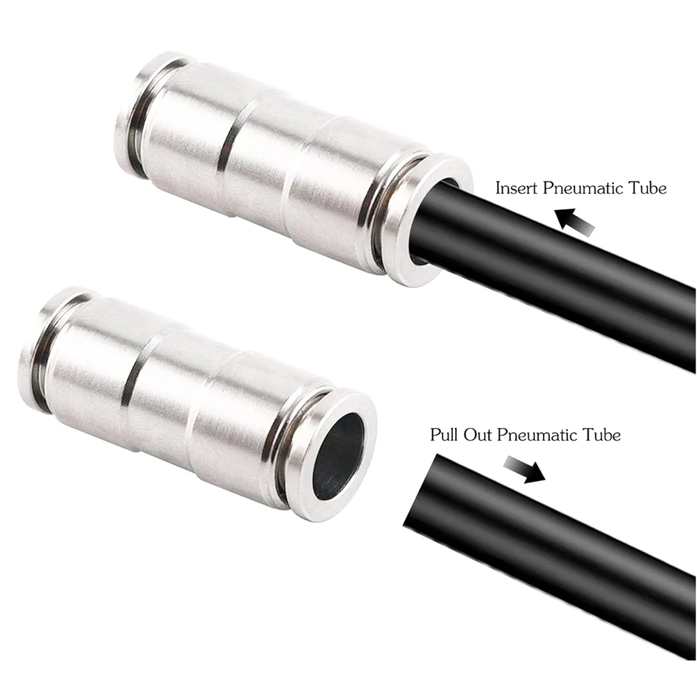 304 Stainless Steel Air Connectors PU Quick Release Fittings 4mm-16mm Push In Hose Connector for Cylinder Pneumatic Parts