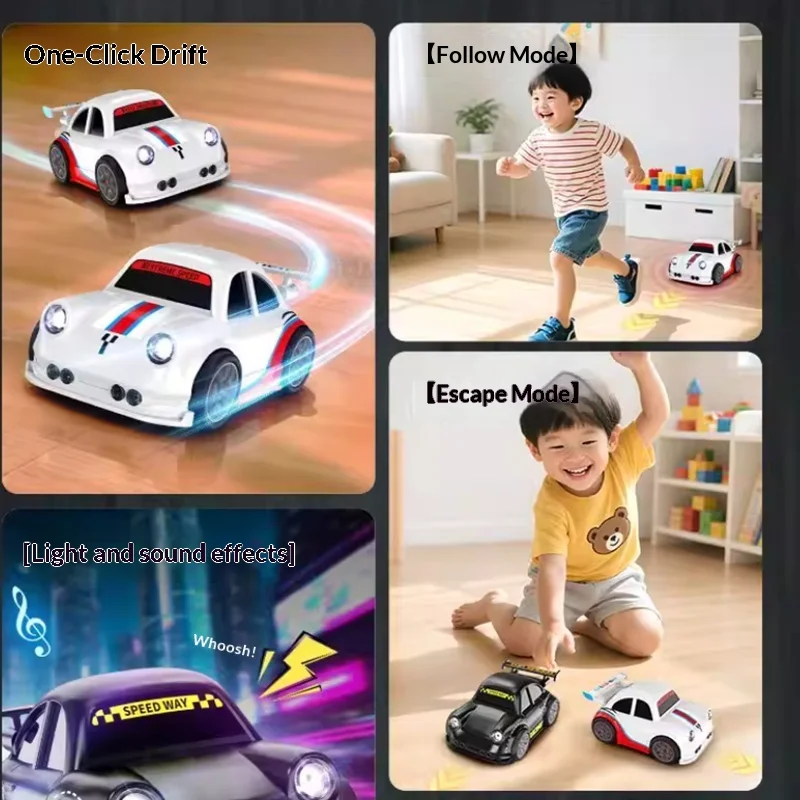 

New Mini Remote Control Car Inductive Follow Drift Desktop Electric Toy Car Stress Relief Birthday Gift For Boys And Girls
