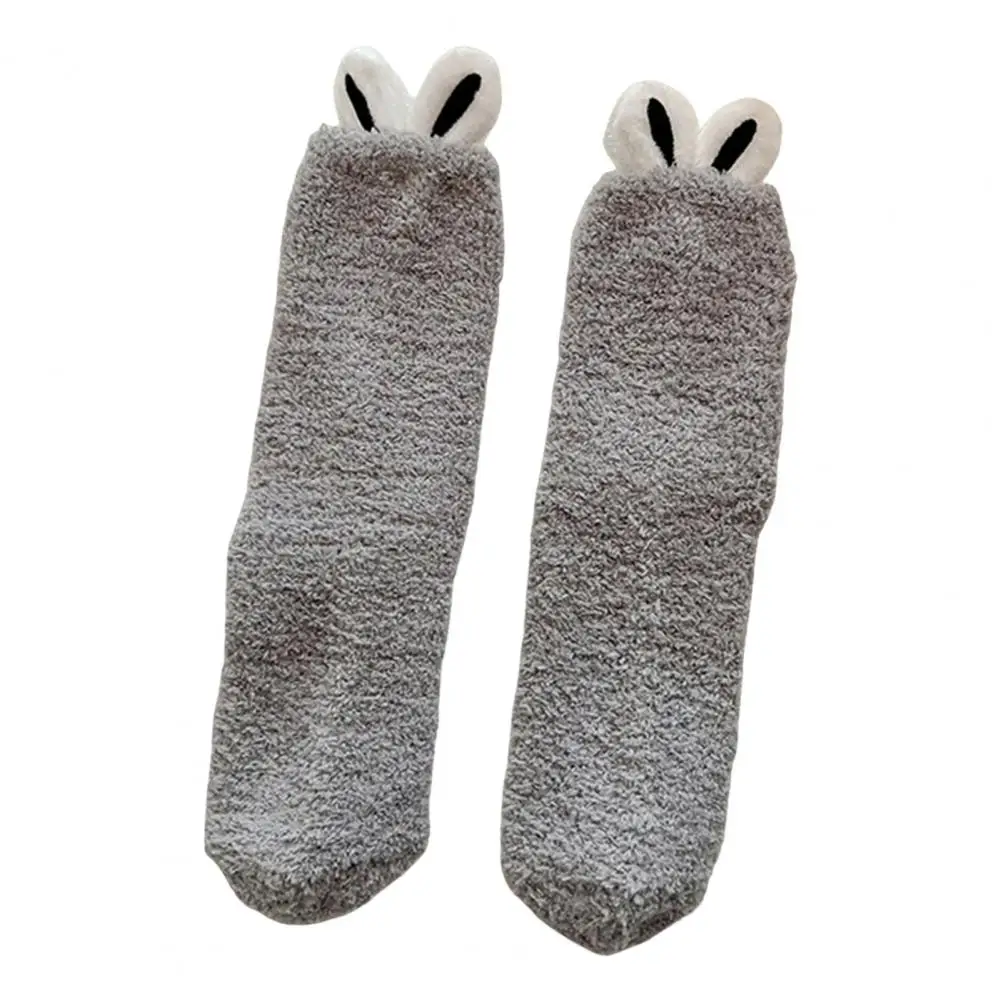 Women Warm Stretch Socks Plush Rabbit Ear Socks for Women Winter Warm Fluffy Floor Socks Thick Soft Cozy Home Bedroom Sleep