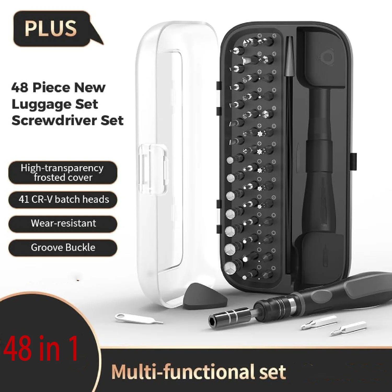 48-in-1 Precision Screwdriver Set, Professional Repair Tool Kit with Magnetic Tips, Universal Extension Rod, for Phone, Computer