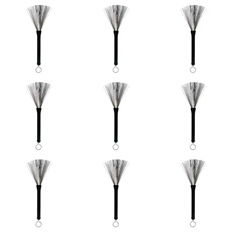 9Pack X(Retractable Jazz Drum Brushes Stick Steel Wire 32cm Cleaning Brushes for Jazz Rock Music Lover)