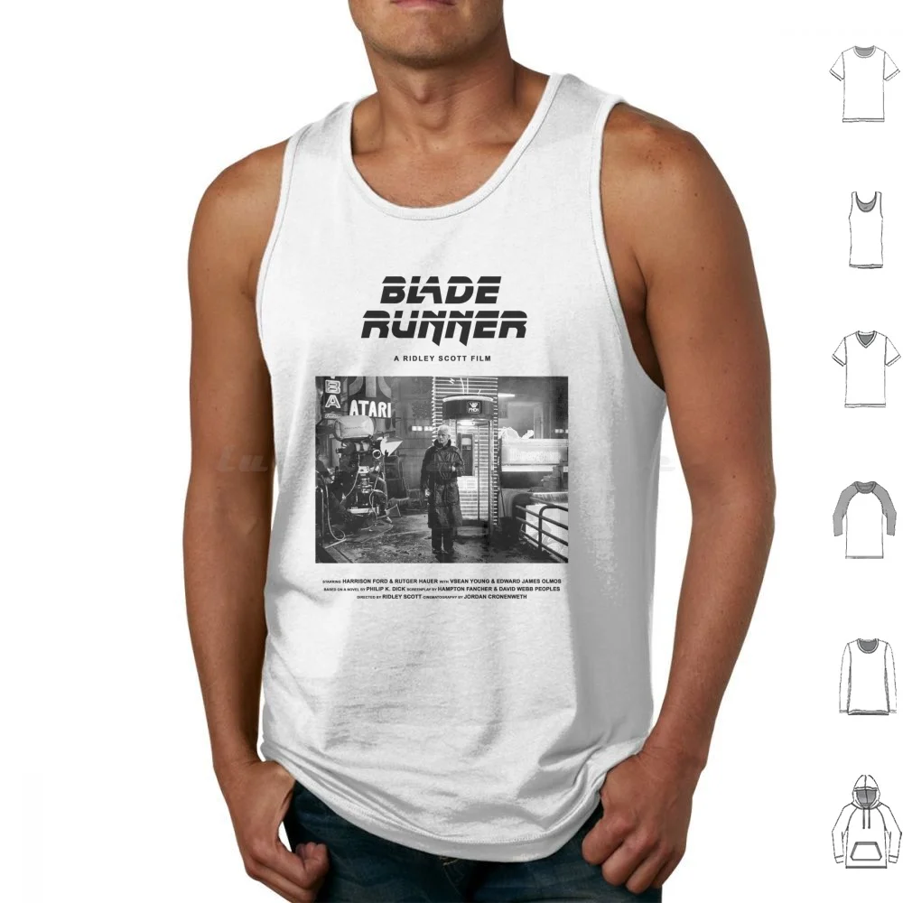 

Behind The Scenes Movie Poster Tank Tops Print Cotton Sci Fi Science Fiction Ridley Harrison Novel Philip K Dick Dystopia