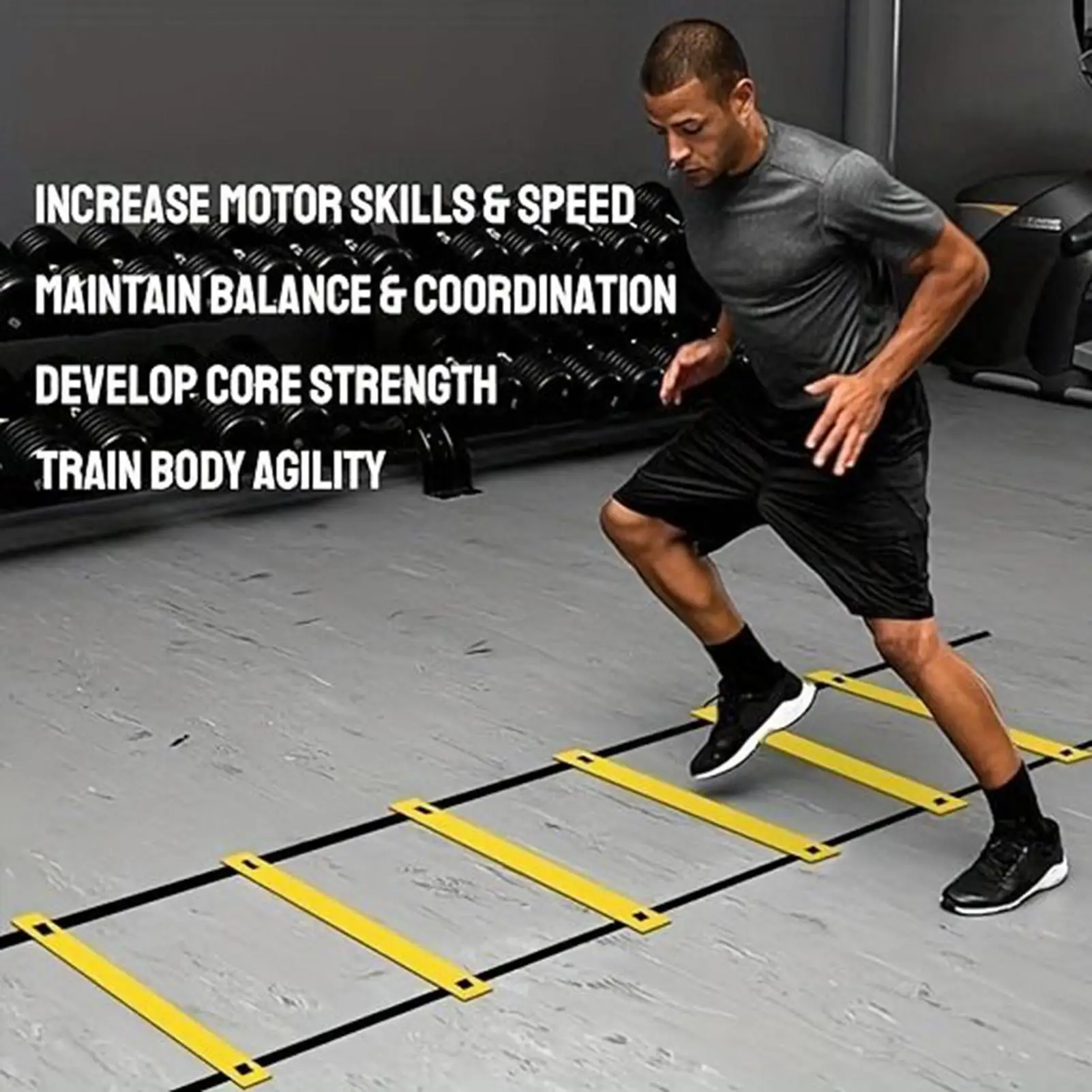 

Speed Ladder 19.6ft Soccer Ladder with Carry Bag Speed Training Equipment for Football Basketball Baseball Tennis