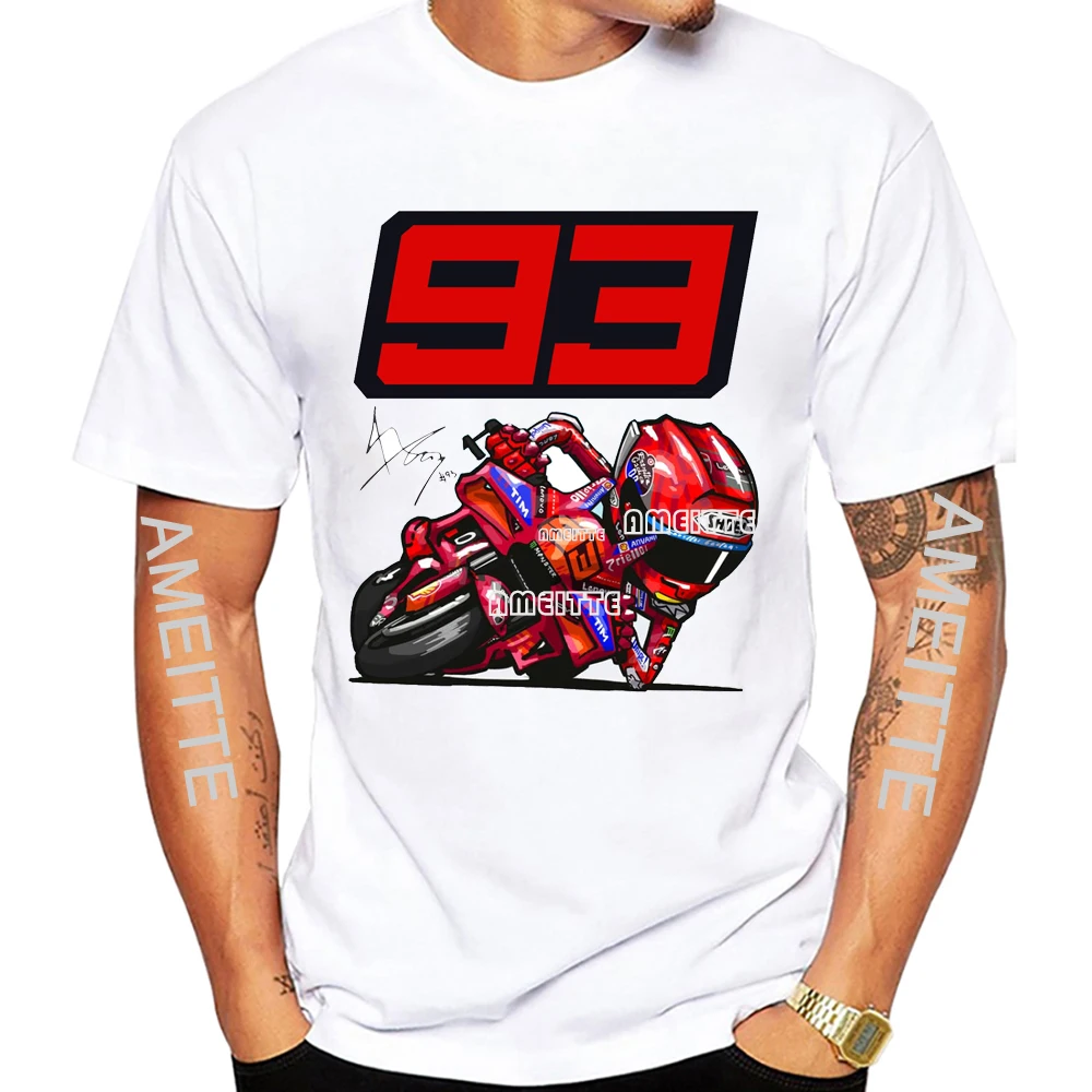 Крутая футболка Big Red Ant MM 93 GP Race 2025 New Legend, мужская футболка с коротким рукавом для мальчиков, спортивные повседневные белые топы, мужские футболки для гонок на мотоциклах