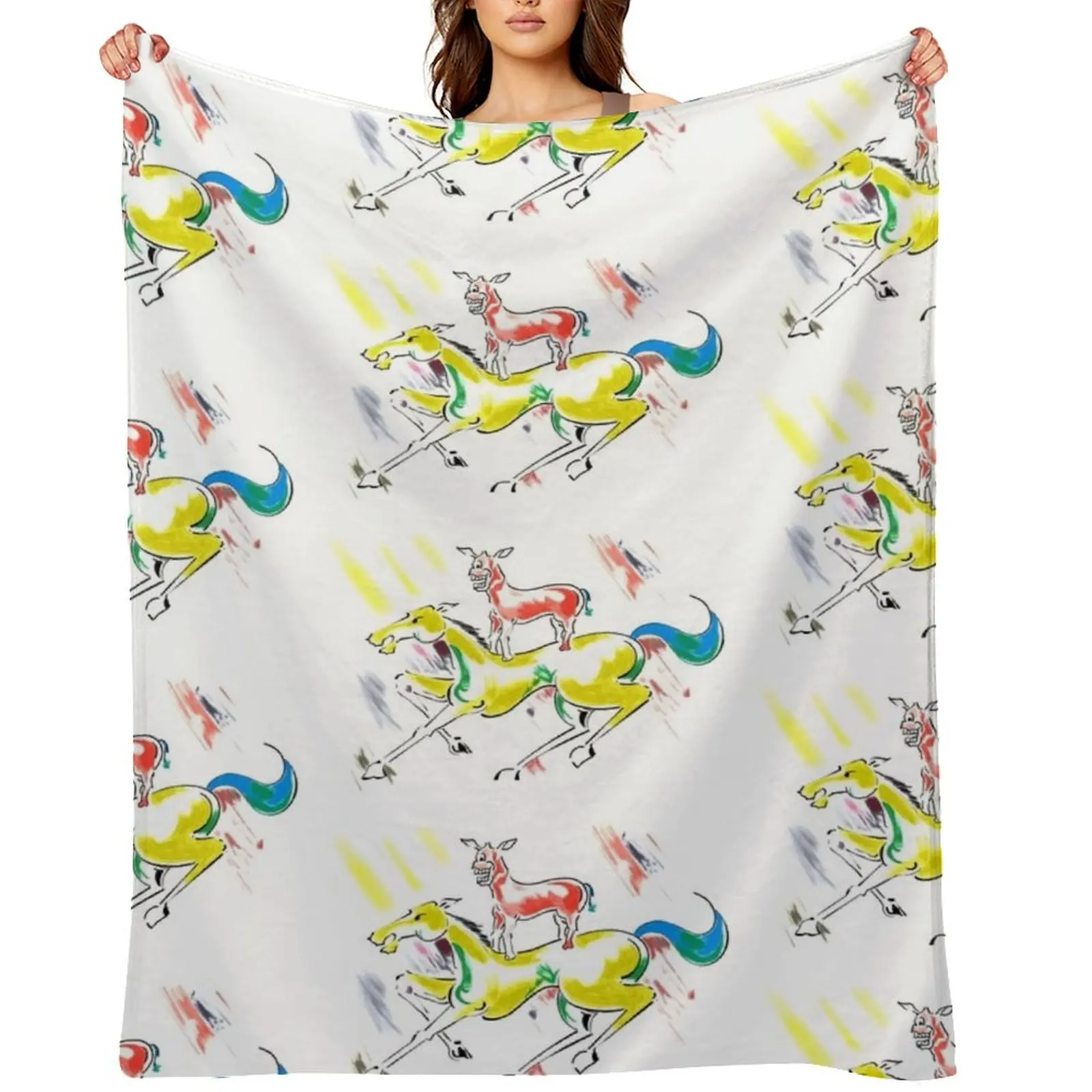 

Majnu Bhai Welcome Painting (Transparent) Throw Blanket Blankets Sofas Of Decoration Kid'S Flannel Bed Blankets