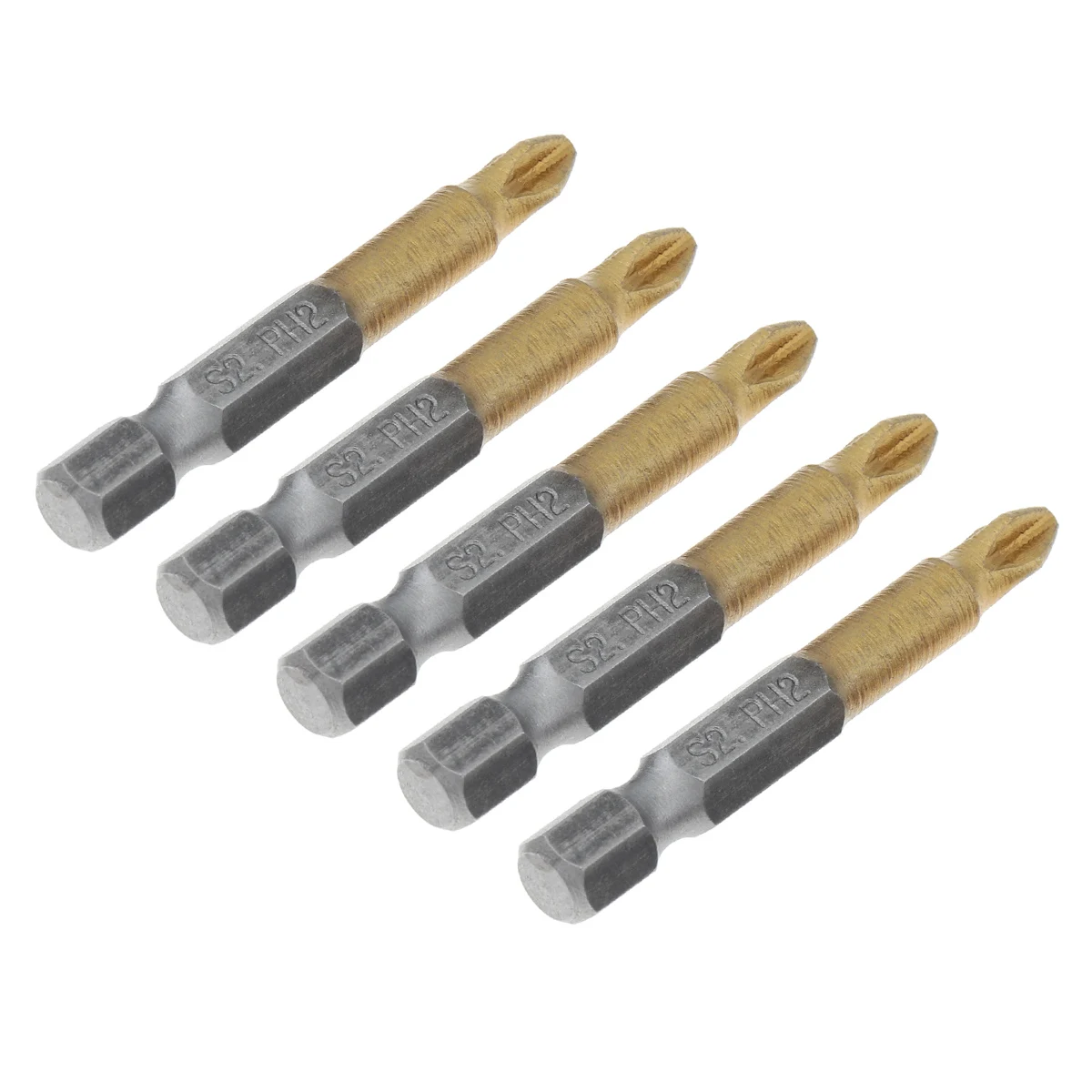 5pcs S2 PH2 Screwdriver Non-slip Chrome Vanadium Steel Hardness Cross Screwdriver Magnetism for Drill Hole Screwdriver Bits