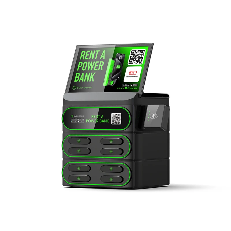 charging station, locker, kiosk 8-slot stackable shared power bank station, with app and POS payment system to automatically