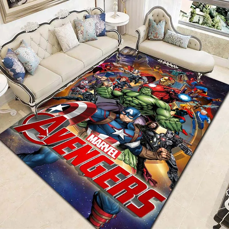 

3D Marvel Super Heroes Printed Carpet Yoga Mat Home Living Room Bedroom Decoration Corridor Entrance Non slip Area Carpet Gift