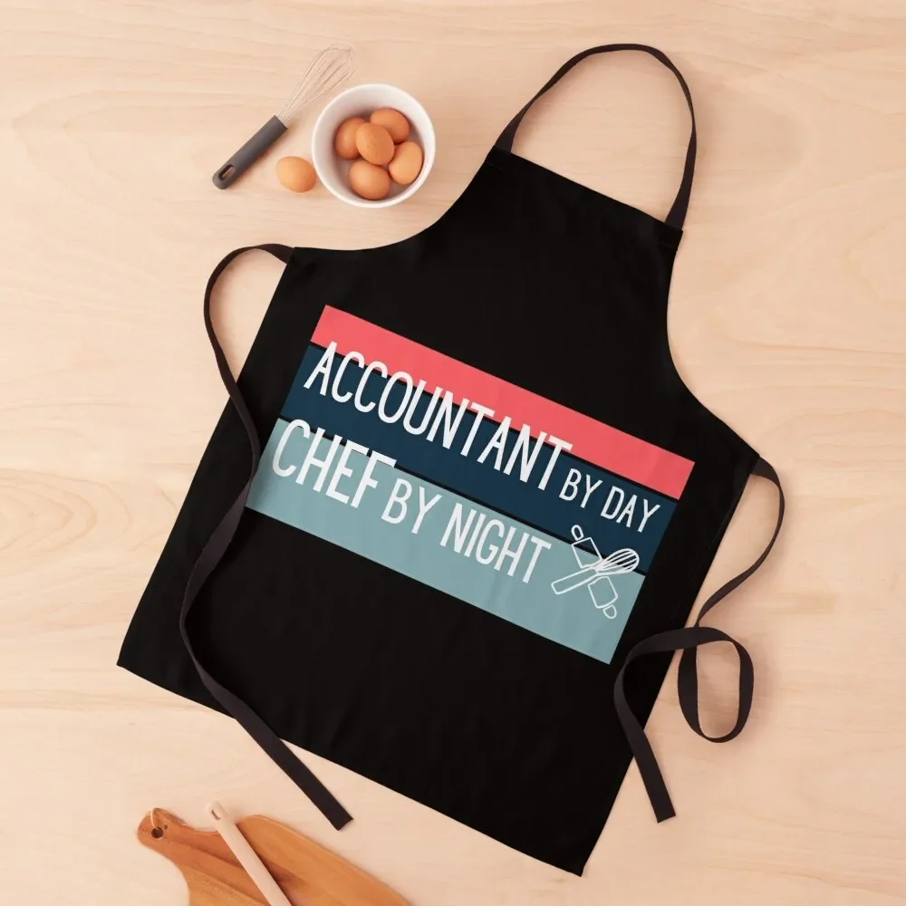 Retro Accountant By Day Chef By Night Apron Barber For Woman Kitchen on the wall Apron