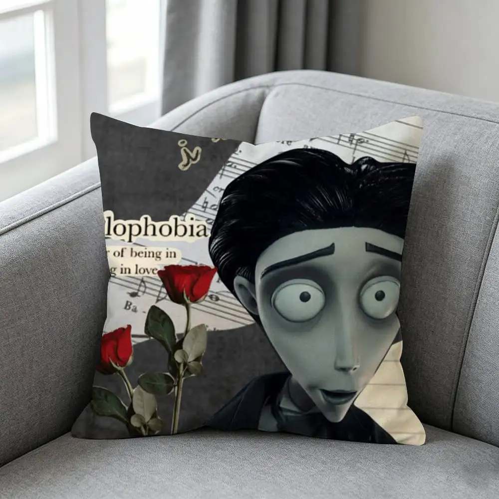 Corpse B-Bride-e Victor-r Pillow cover Soft Microfiber Pillowcase Home Sofa Decor Surprise Decorative printed.