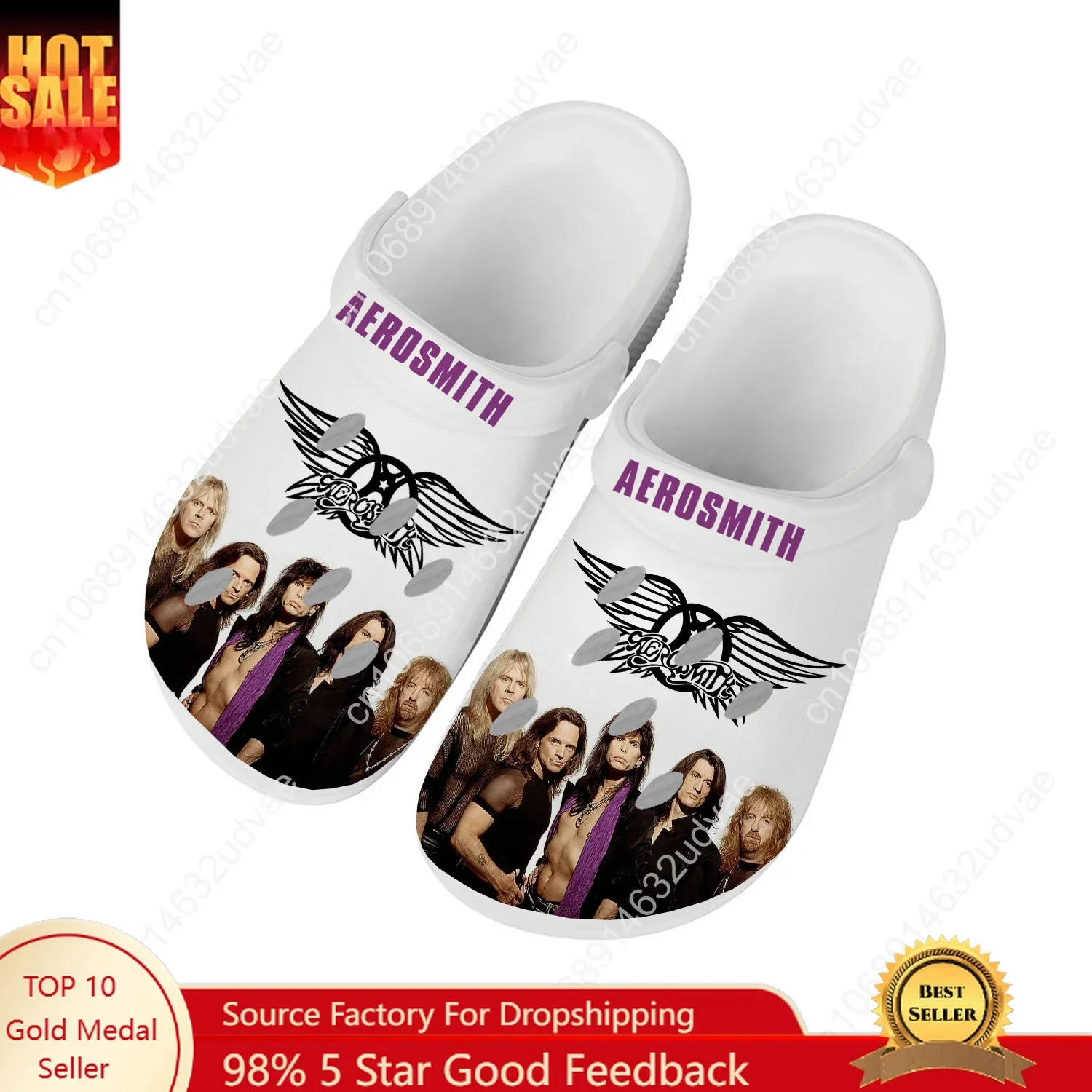 

Aerosmith Water Shoes Mens Womens Comfortable Fashion Home Garden Clogs Customizd Sandals Beach Breathable Hole Slippers