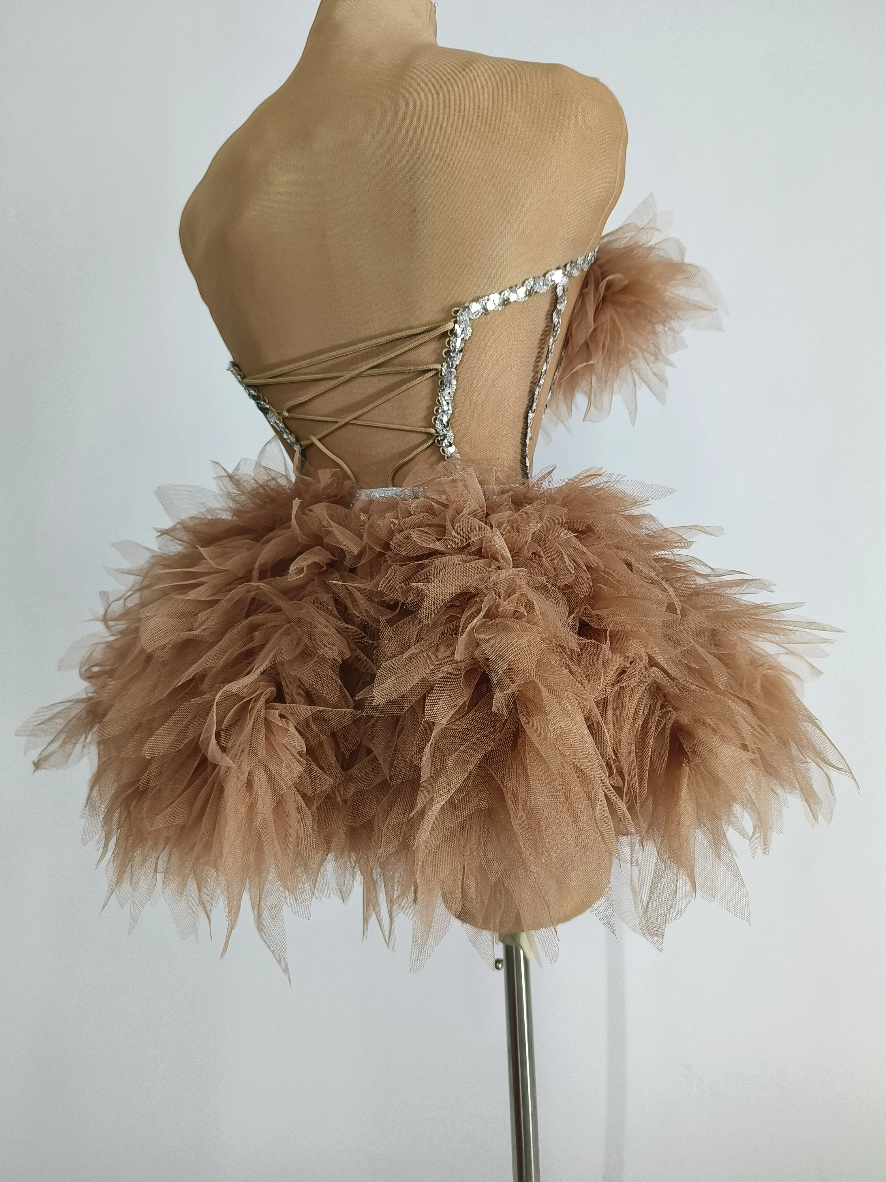 Weißes kurzes 2-teiliges Set für Damen im Kleid-Stil, Cheerleader-Tanz, DJ, DS, Gogo-Outfit, rot, Khaki, Drag Queens-Kostüme