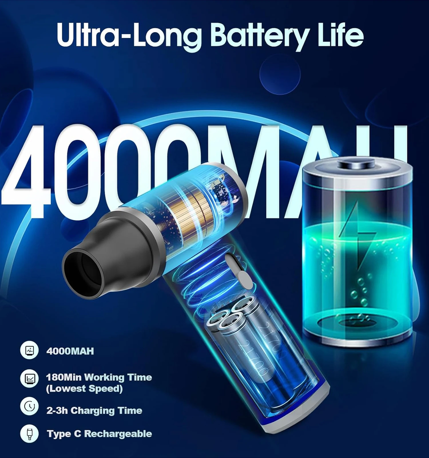 New Wireless High Suction Automatic Powerful Clean USB Rechargeable Portable Handheld MINI Car Home 2in1 Dust Vacuum Cleaner view 5