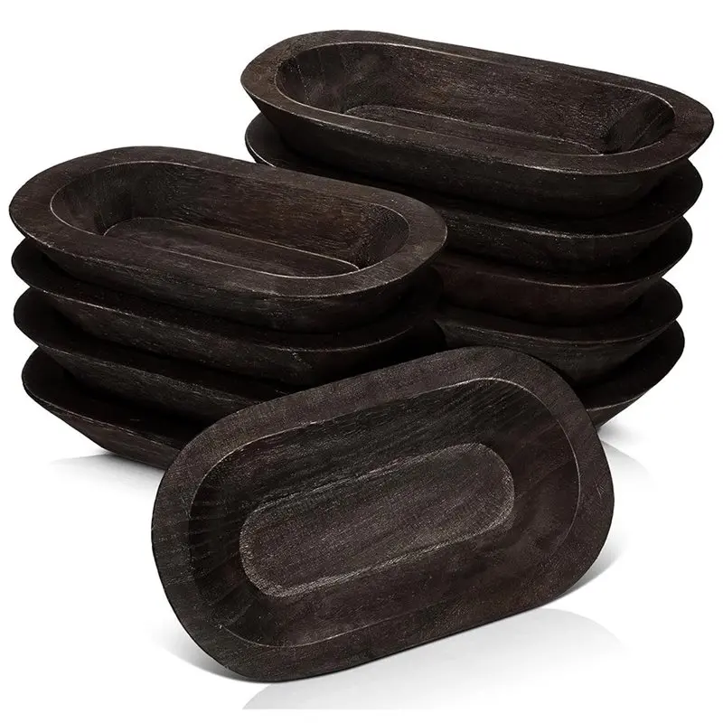 

ABMR-Dough Bowls Oval Wooden Decorative Bowl Farmhouse Fruits Supplies Decoration DIY Home Crafts Making Farmhouse Fruits Suppli