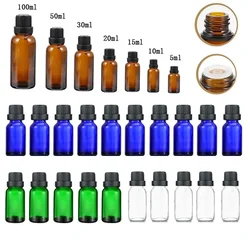 5ml-30ml Amber Glass Essential Oils Bottles Refillable Empty with Orifice Reducer Dropper Cap For Perfume Aromatherapy Fragrance