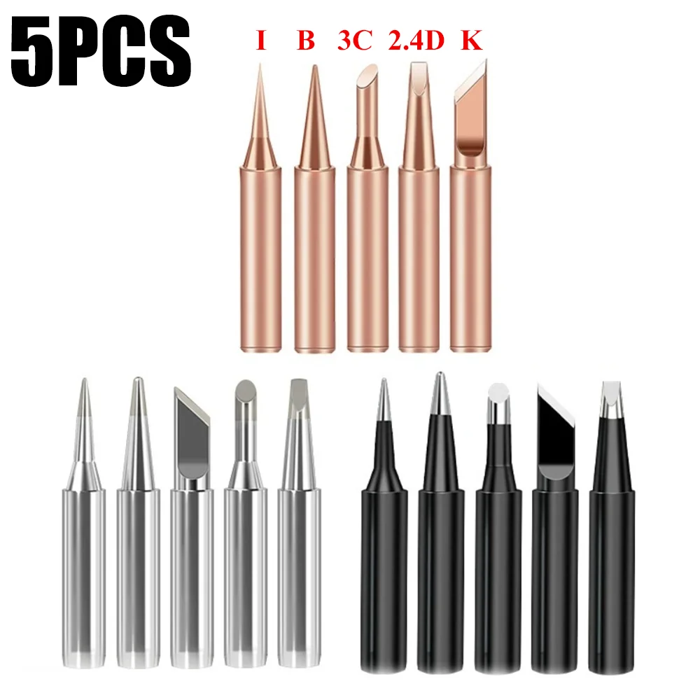 

5PCS Soldering Iron Tip Pure Copper 900M Soldering Iron Head Set Inside Hot Bare Copper Electric Soldering Iron Welding Tools