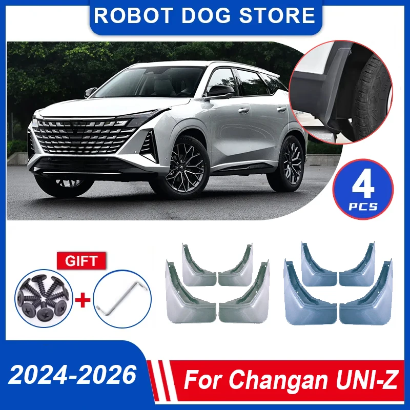 

4 шт. брызговики для Changan UNI Z, аксессуары 2024-2026 Volga K40, комплект кузова, брызговики, расширители крыльев, автомобильные аксессуары