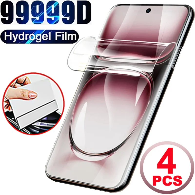 4Pcs Screen Protector For OPPO Reno 12 11 10 8 7 6 Pro Plus Lite 7 Z Hydrogel Film For Oppo A98 A95 A94 A78 A74 A54 A38 A17 Film