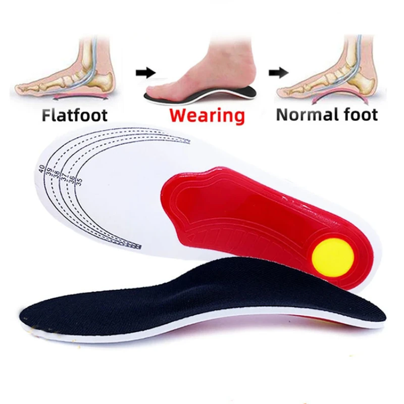 1Pair Orthotic Shoes Insoles Arch Support Flatfoot Orthopedic Insoles for Feet Ease Pressure of Air Movement Damping Cushion Pad