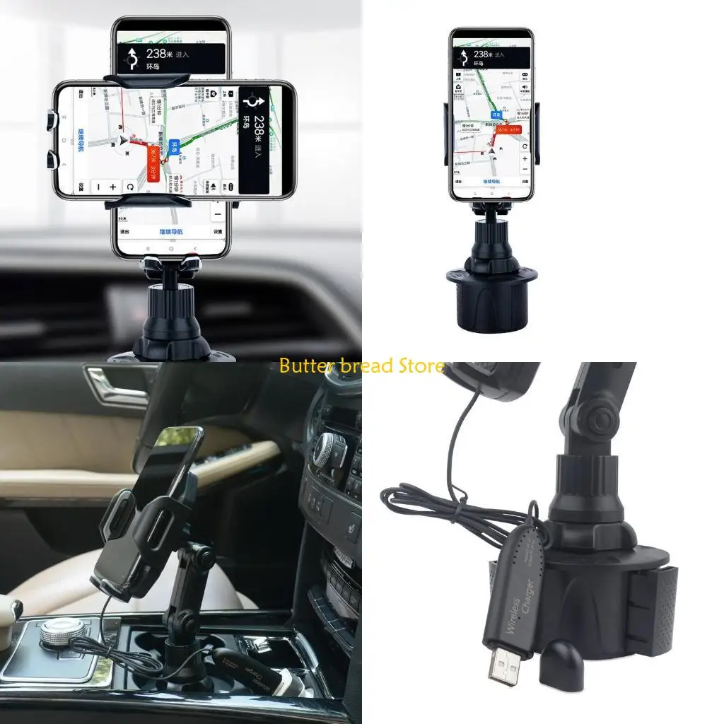 

W89C Регулируемый угол, 5 Вт, автомобильная чашка, USB-подставка для беспроводного зарядного устройства, подставка для телефона